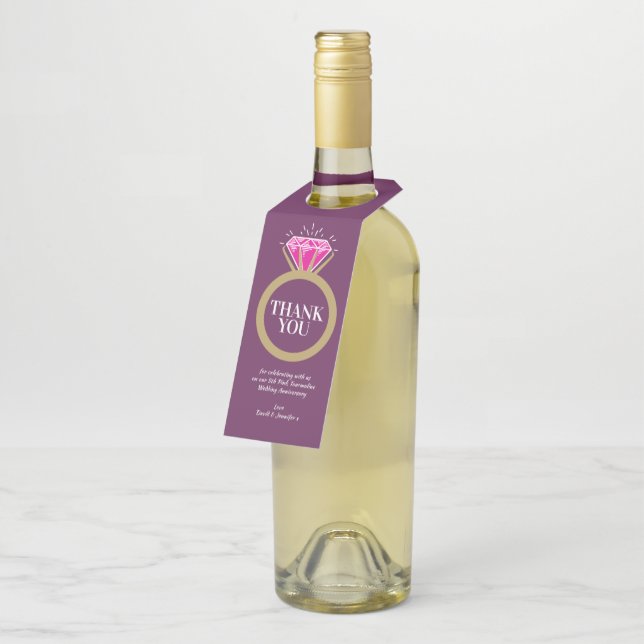 Colgador Para Botellas Pink Tourmaline 5º aniversario boda (En perspectiva)