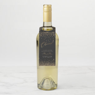 Colgador Para Botellas PixDezines Faux Gold Script Cheers Purpurina