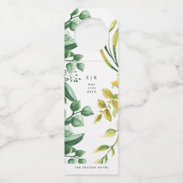 Colgador Para Botellas Plantas de follaje verde fresco para bodas