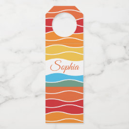 Colgador Para Botellas Playas de arcoiris retro para productos Personaliz