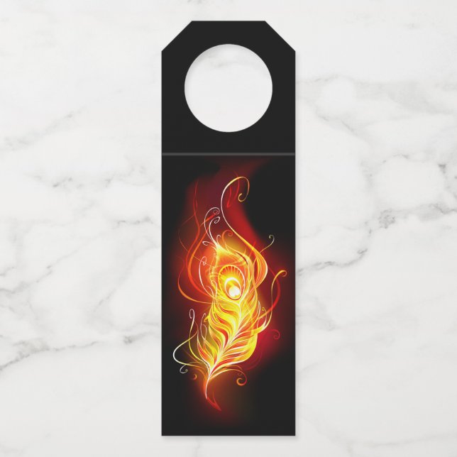 Colgador Para Botellas Pluma de Pavo Real de Fuego (Anverso)