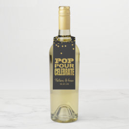 Colgador Para Botellas Pop Pour Celebrar | Brillo Falso de Oro