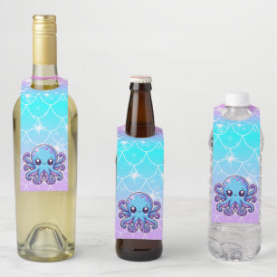 Colgador Para Botellas Pulpo azul lindo