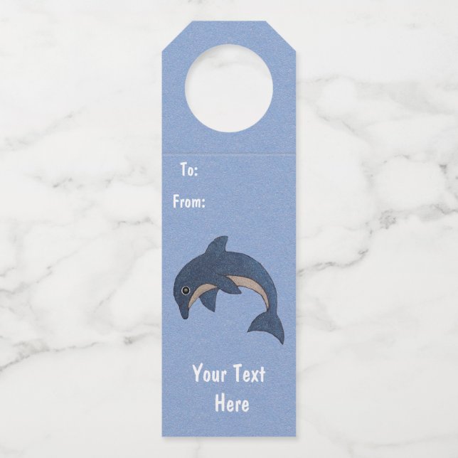 Colgador Para Botellas Purpurinoso divertido negro azul blanco saltando d (Anverso)