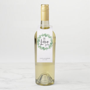 Colgador Para Botellas Que el amor crezca Eucalyptus Wreath Boda Sage ver