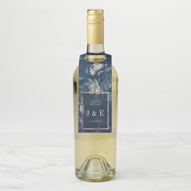 Colgador Para Botellas Ramo de boda de oro rosa de la Marina (En botella)