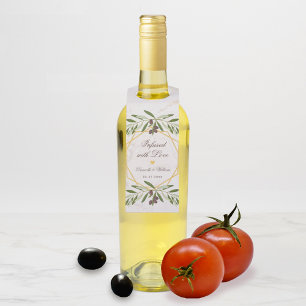 Colgador Para Botellas Recuerdos de boda de aceite de oliva infusionados 