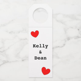Colgador Para Botellas Red Hearts Boda Love (Nombres) 4Kelly