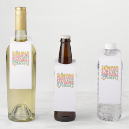 Colgador Para Botellas Retro Groovy Summer Pink Monograma Nombre