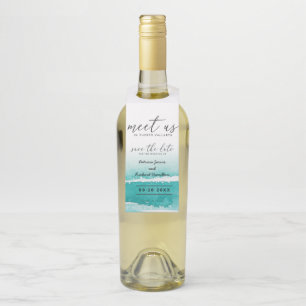 Colgador Para Botellas Reúnete Con Nosotros En Boda De Destino Verde azul