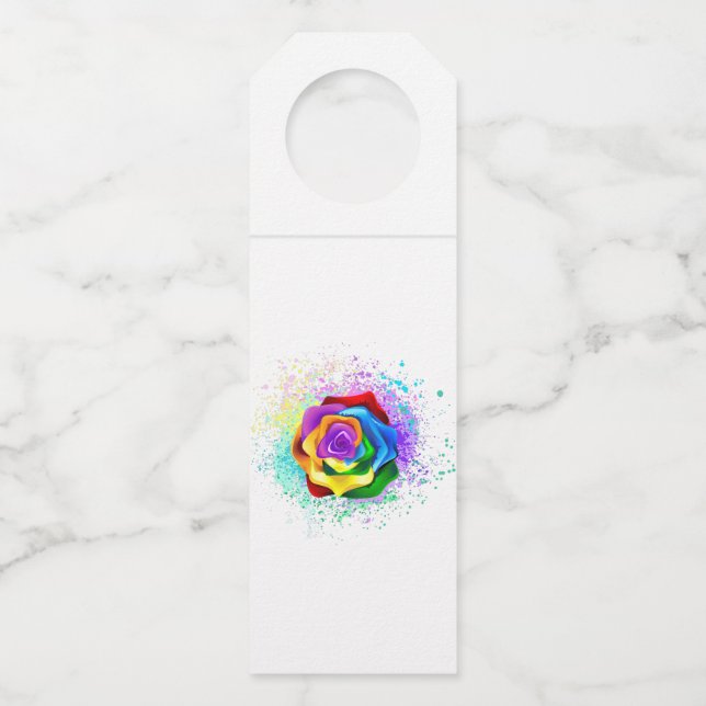 Colgador Para Botellas Rosa Arcoíris Colorida (Anverso)