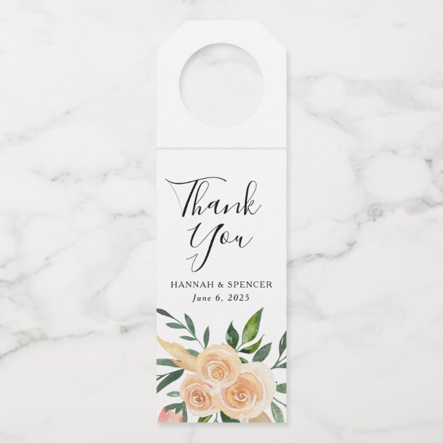 Colgador Para Botellas Rosas Melocotón | Boda Personalizada (Anverso)
