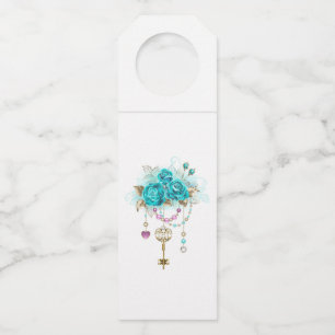 Colgador Para Botellas Rosas turquesas con llaves
