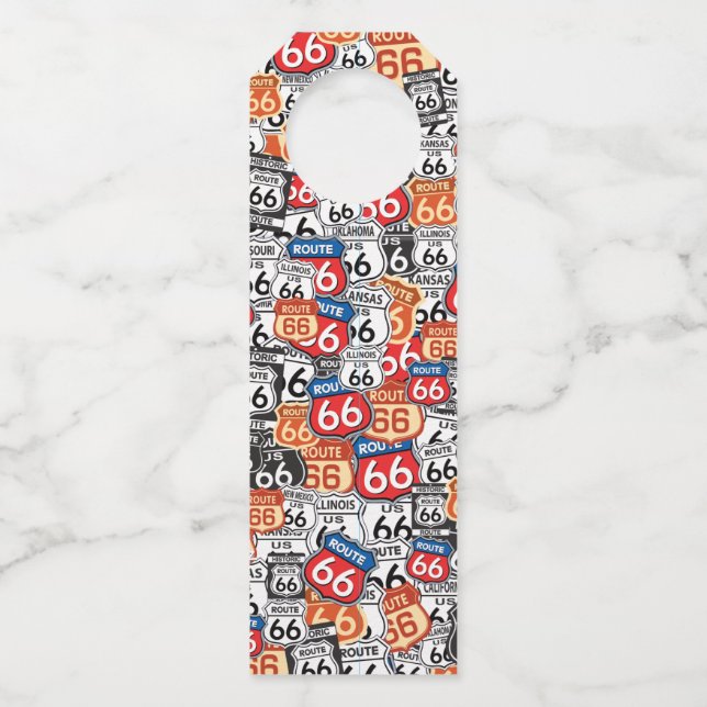 Colgador Para Botellas Rótulo de la carretera Route 66 (Anverso)