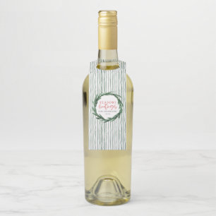 Colgador Para Botellas Saludos de temporada acuarela franja festivos