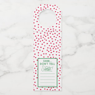 Colgador Para Botellas Shhhh... no le digas a Santa Bottle Neck Tag