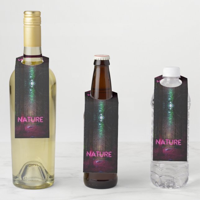 Colgador Para Botellas Signo de neón magenta de la naturaleza misteriosa  (In situ)