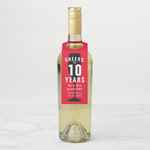 Colgador Para Botellas Silueta elegante personalizada para décimo anivers