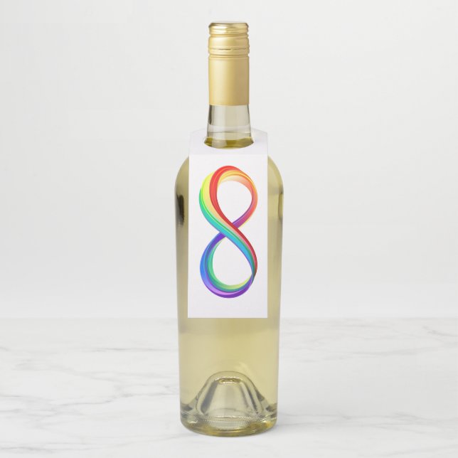 Colgador Para Botellas Símbolo infinito arcoiris en capas (En botella)