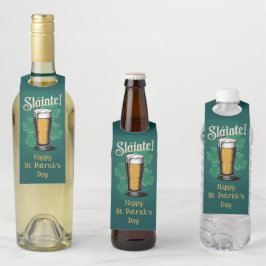 Colgador Para Botellas ¡Slàinte! Pinta de cerveza del Día de San Patricio