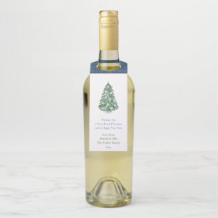 Colgador Para Botellas Smart Watercolor Árbol de Navidad Felices Fiestas