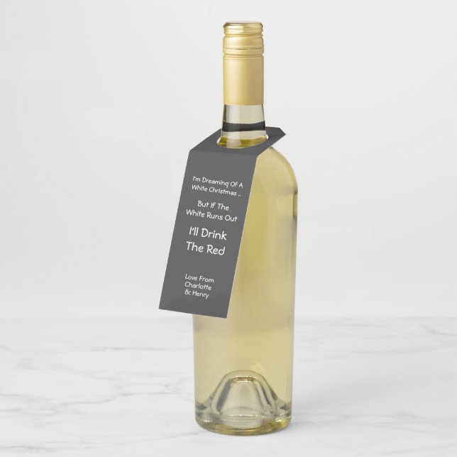 Colgador Para Botellas Soñando con una Navidad blanca Personalizado (En perspectiva)
