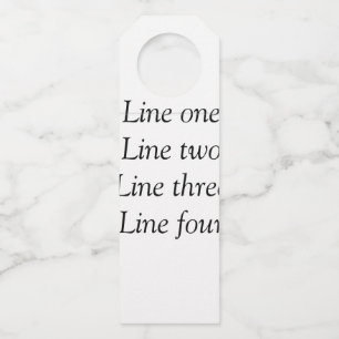 Colgador Para Botellas Su mensaje aquí agrega nombre de texto monograma i