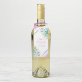 Colgador Para Botellas Suculento acuarela arte boda rosa verde personaliz