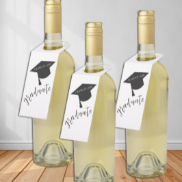 Colgador Para Botellas Tapa de graduado minimalista negro y blanco Gradua