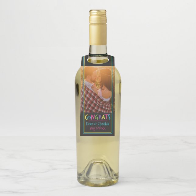 Colgador Para Botellas Tarjetas con Corazón Felicidades Ocasión (En botella)