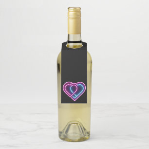 Colgador Para Botellas Taza día de San Valentín corazón neón rosa y azul
