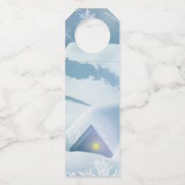 Colgador Para Botellas Techo cubierto de nieve en un bosque