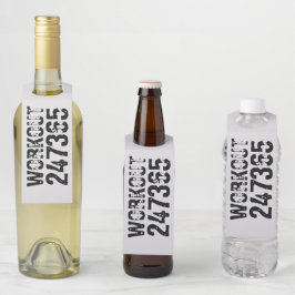Colgador Para Botellas Texto desgastado y rayado Workout 247365 negro
