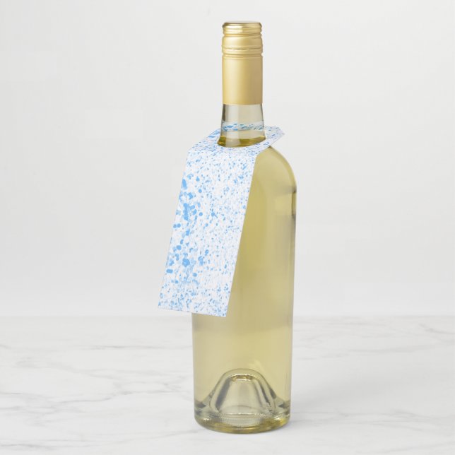 Colgador Para Botellas Textura de salpicadura - Azul (En perspectiva)