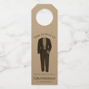 Colgador Para Botellas Tiempo de encajar la propuesta groomsman Tuxedo vi
