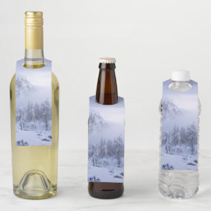 Colgador Para Botellas Tierras maravillosas del invierno, niebla, bosque 