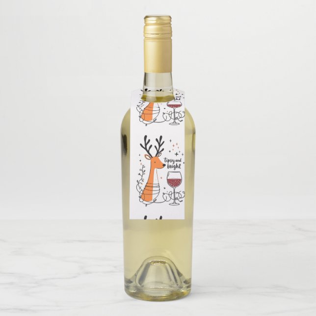 Colgador Para Botellas Tipsy and Bright Reindeer  (En botella)