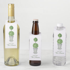 Colgador Para Botellas Topiaria de Monograma de Acuarela