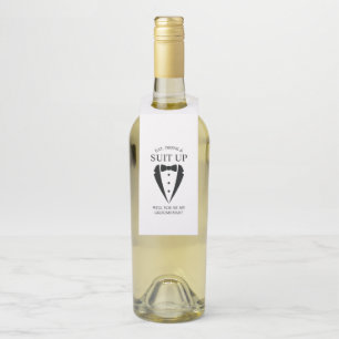 Colgador Para Botellas Traje de chaqué de boda negro para propuesta de pa