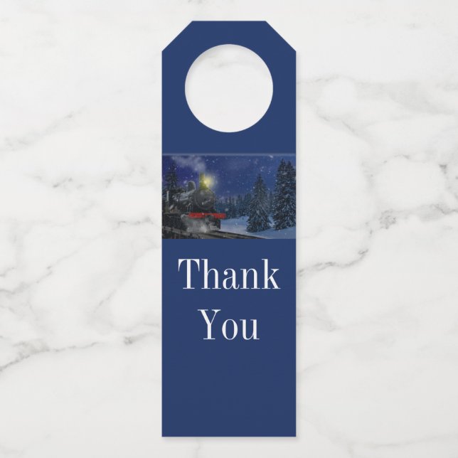 Colgador Para Botellas Tren de Navidad en la nieve       (Anverso)