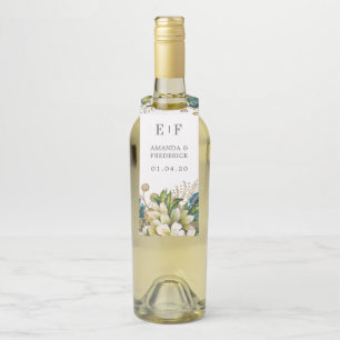 Colgador Para Botellas Turquesa vintage y Shabby Boda floral