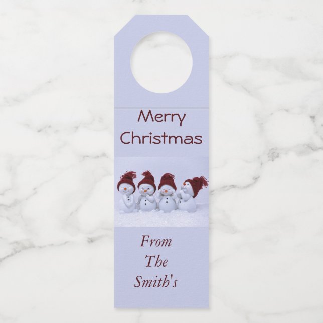 Colgador Para Botellas Un cuarteto de hombres de nieve (Anverso)