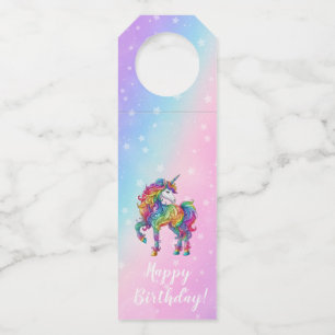 Colgador Para Botellas Unicornio mágico colorido