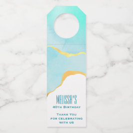 Colgador Para Botellas Verde tropical apacible con borde dorado gracias