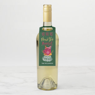 Colgador Para Botellas Vierta a los Navidades Merlot con bebida de vino