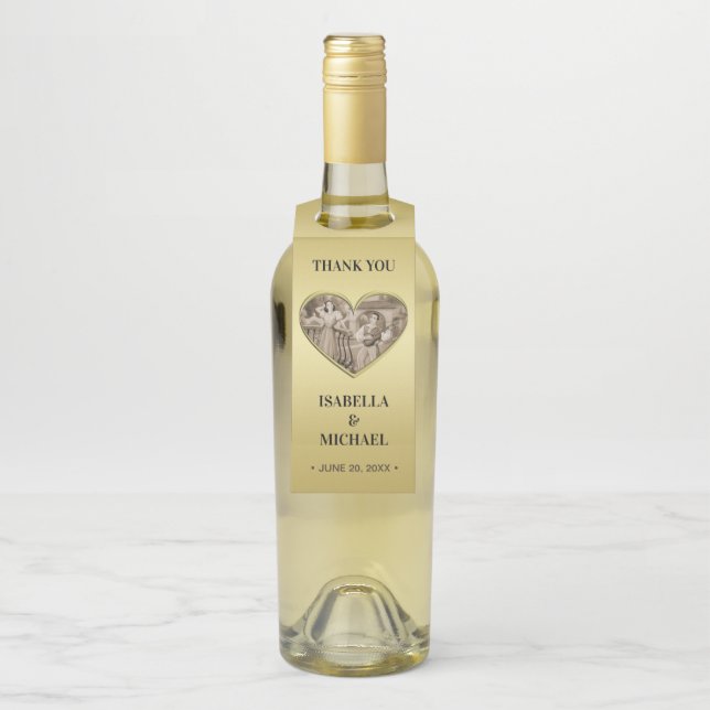 Colgador Para Botellas Viñeta Romance, hombre y mujer, oro (En botella)