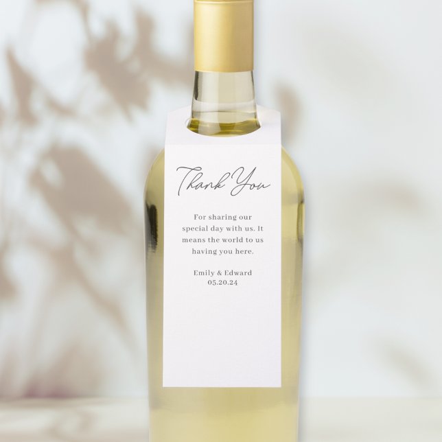 Colgador Para Botellas Vino Boda de escritura de mano moderna (Subido por el creador)