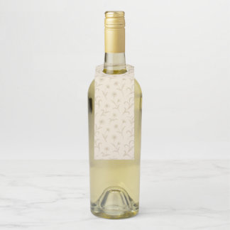 Colgador Para Botellas Vino Botánico Floral Neutral Cream Elegant