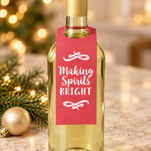 Colgador Para Botellas Vino de Navidad Rojo para Alegrar los Espíritus