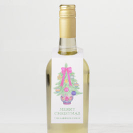 Colgador Para Botellas Watercolor Hot Pink Bow Ginger Jar Christmas Gift